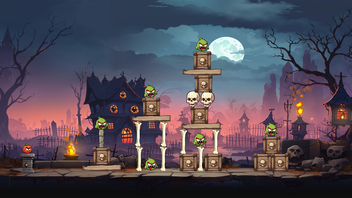 Screenshot of the game Angry Pumpkins